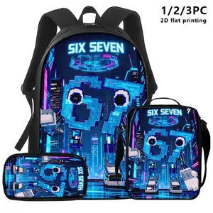 1-Piece / 2-Piece / 3-Piece Set: A versatile combination featuring a backpack, shoulder bag, and organizer pouch, adorned with a blue cyberpunk-style robot print. Boasting a futuristic, tech-inspired design, this set is crafted specifically for students,