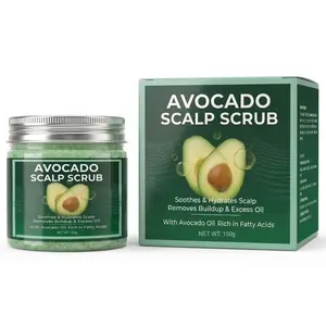 Avocado Scalp Scrub – Soothes & Hydrates Scalp, Removes Buildup & Excess Oil – With Avocado Oil Rich in Fatty Acids – Gentle Exfoliating Scrub for All Scalp Types – Net 150g (5.3 oz)