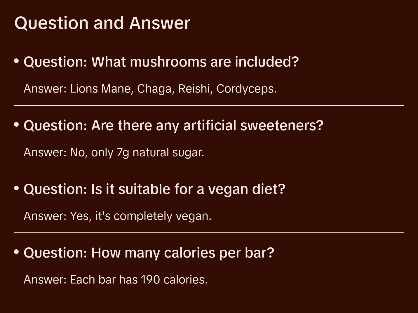 Organic Functional Mushroom Protein Bars | Full Dose (1500mg) Lions Mane, Chaga, Reishi & Cordyceps Bars | Vegan | Peanut Butter Chocolate Flavor Organic Functional Mushroom Protein Bars | Full Dose (1500mg) Lions Mane, Chaga, Reishi & Cordyceps Bars | Vegan | Peanut Butter Chocolate Flavor