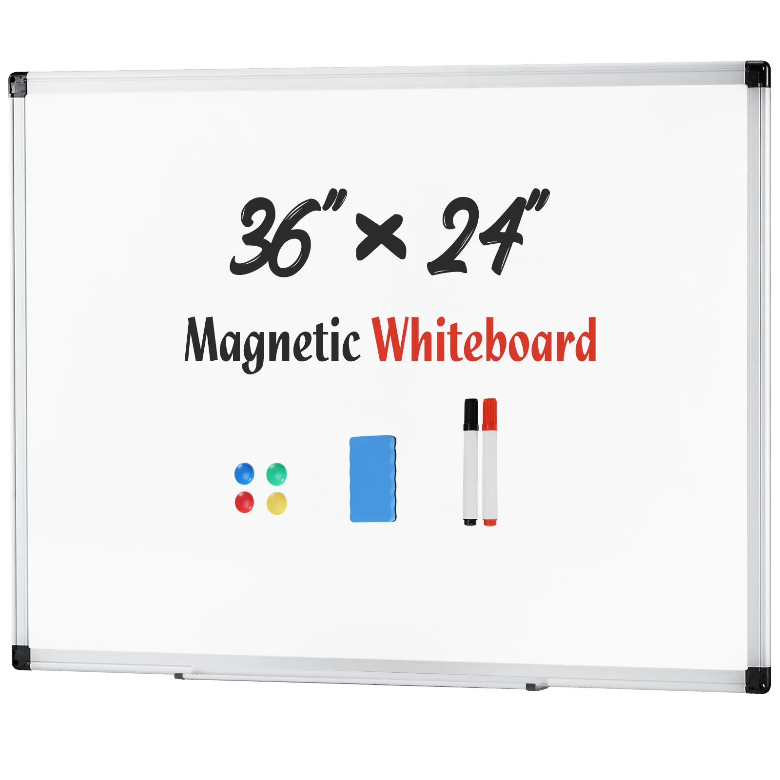 Magnetic Dry Erase Board, 36 X 24 Inches White Board for Home Office School,Sliver Reinforced Aluminum Frame