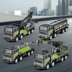 Inertia Alloy Engineering Car Toy for Boys, Excavator Mixer Tanker Truck Model, Perfect Christmas Birthday Party Gift