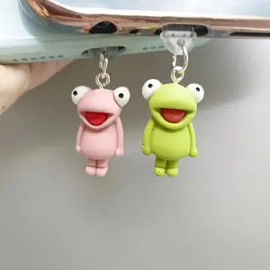 Cute Frog Design Phone Dust Plug, 2 Counts Waterproof Charging Port Cover, Phone Accessories Compatible with iPhone & Type-C, Phone Charms