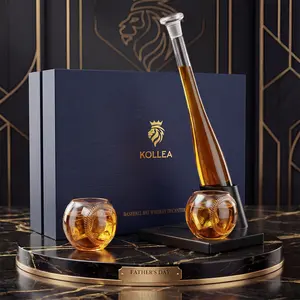 Father's Day Gifts Kollea Baseball Whiskey Decanter Set 20Oz with 2 Glasses, Unique Birthday & New Year Gift for Him Brother Guys Boyfriend Coach Liquor Tequila Bourbon Drinking Classic Utensils Fathersdaygift Craftsmanship Classy Elegant