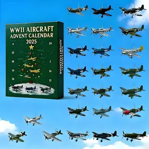 Fighter Wwii Aviation War Eagle Plane Christmas Countdown Calendar Blind Box Keychain Pendant, Airplane Collectors Gift