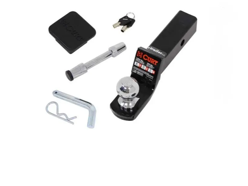 Curt Towing Starter Kit 2 Inch Hitch 7.5K 2" Ball 3/4" Rise 2" Drop Heavy Duty Trailer Hitch Kit