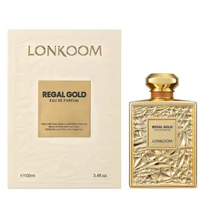 LONKOOM Regal Gold Eau de Parfum for Her and Him Long Lasting Gourmand Scent with Heliotrope Tropical Fruits Vanilla and Musk Notes 100ml summervibes summervibes
