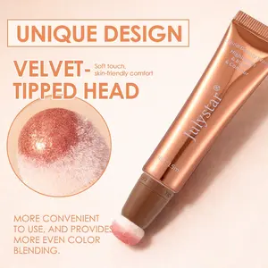 Luxurious Multi-Functional Liquid Blush Highlighter Concealer Contour Stick, Pearl Finish and Matte Texture, Smooth, Natural Brightening, Women's Airbrush Blush Pen
