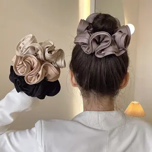 OversizedSatinScrunchiesHairTiesWomenLuxuryVintageLargeElasticHairBandMeshScrunchyLadyHairAccessoriesforGirls