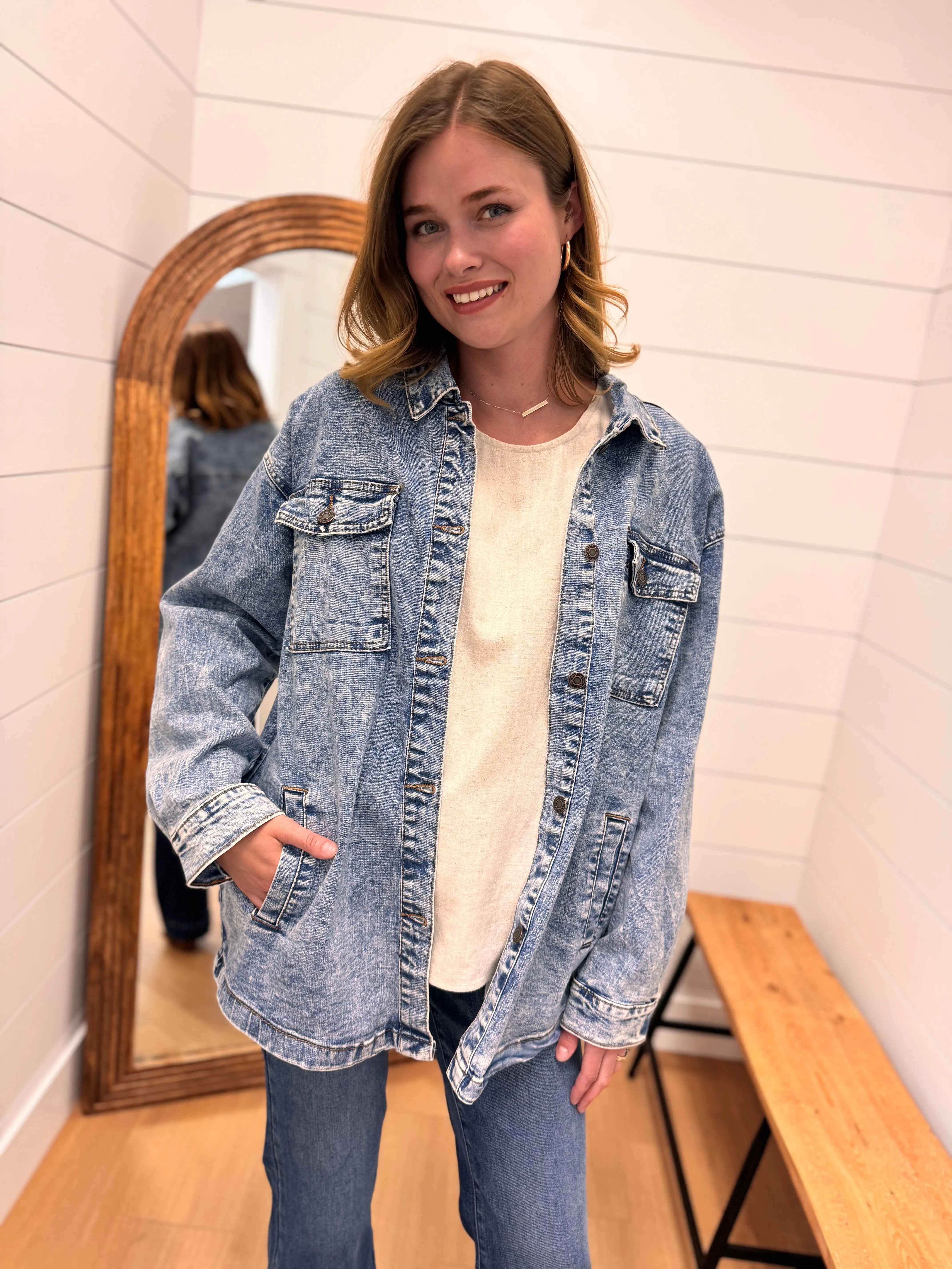 Oversized Acid Wash Denim Jacket