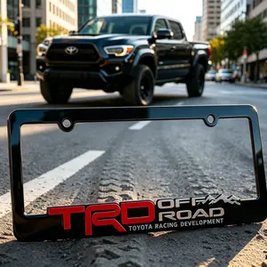 2026 New Heavy-Duty Off-Road Bracket License Plate Frames 2 Pack | Matte Black 3D Embossed Design Rugged Shockproof Plate Cover Fits Toyota Tacoma, Tundra, 4Runner, RAV4 & Highlander, Premium Offroad Upgrade Exterior Accessories