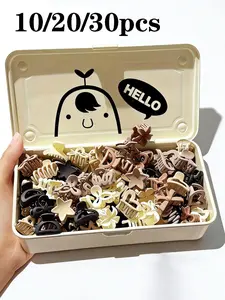 10/20/30pcs Brown Mini Hair Clip Set, including bangs clips, wispy hair clips, mini hair ornaments, and Hair Claws. Suitable for all seasons and everyday wear.