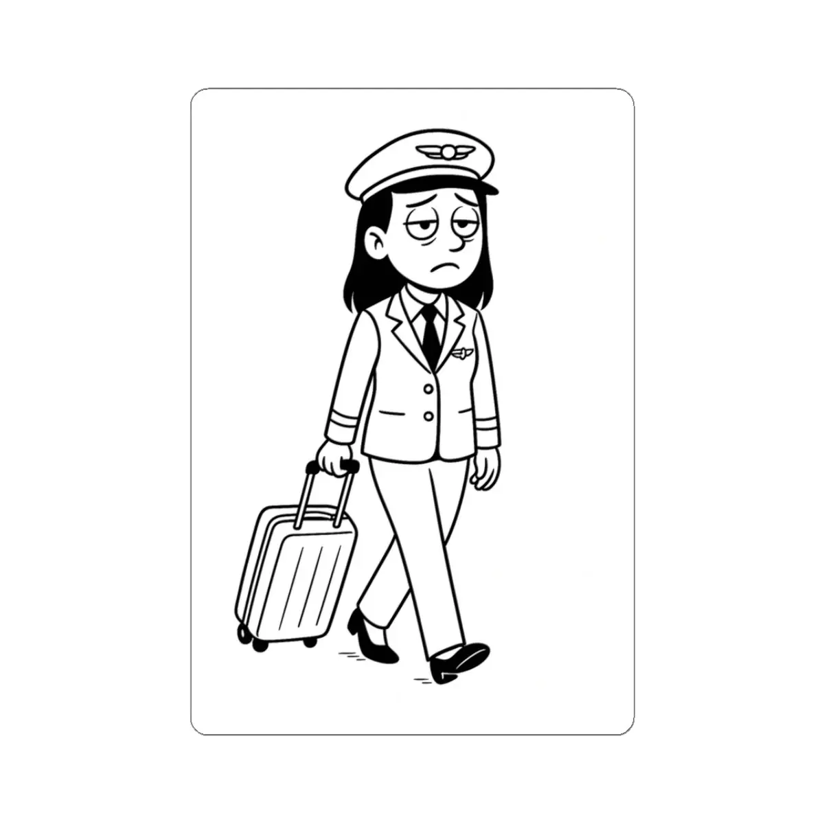 Exhausted Female Pilot Sticker