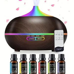550ml Ultrasonic Essential Oil Diffuser and Air Humidifier, Whisper Quiet Aromatherapy Machine with 4 Customizable Timer Modes, Large Space Aroma plant Diffuser and Air Purifier for Home and Office remote operation Aroma Diffuser CoolRelief