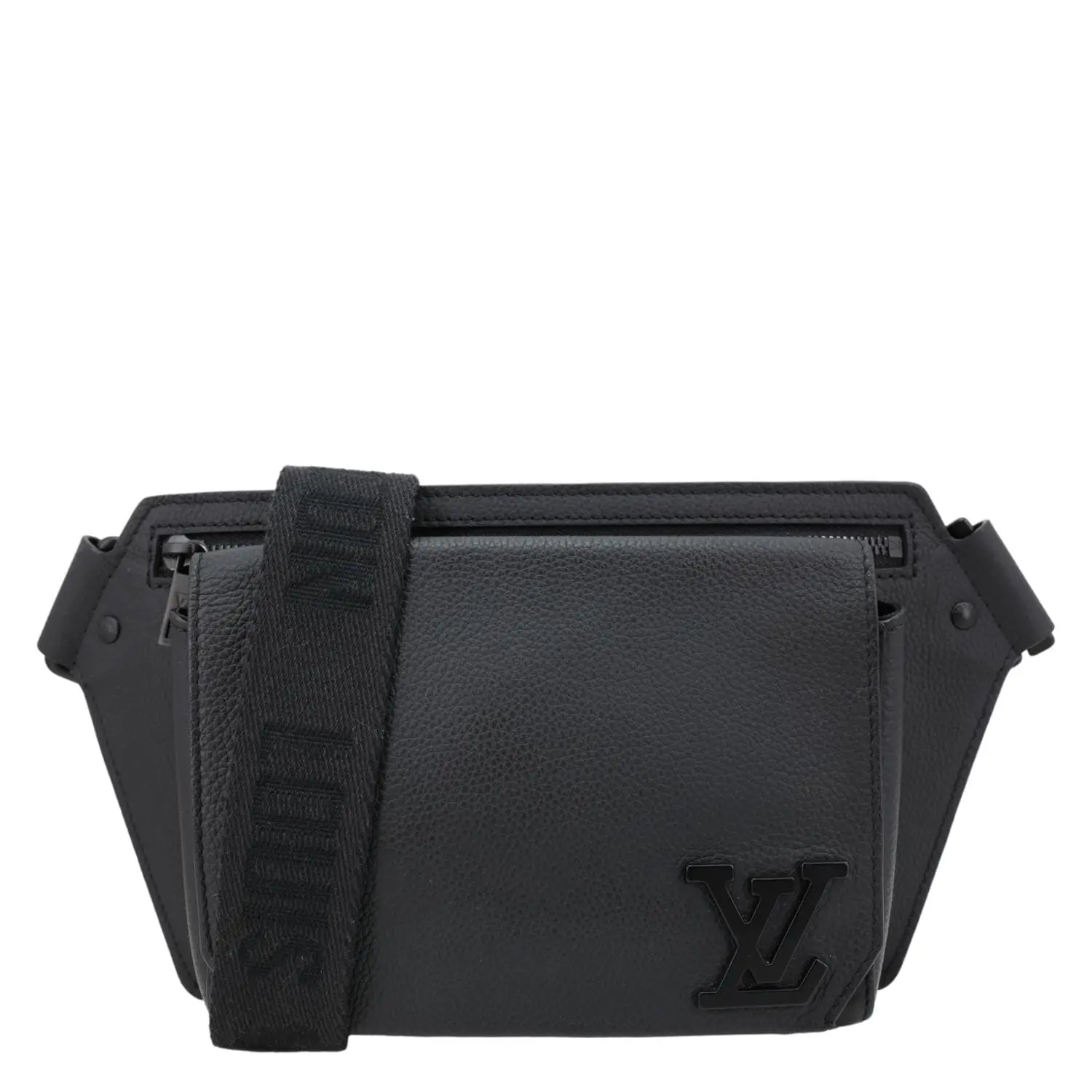 Pre-owned Louis Vuitton Leather Crossbody Bags Aerogram Takeoff Sling Crossbody Bag Black
