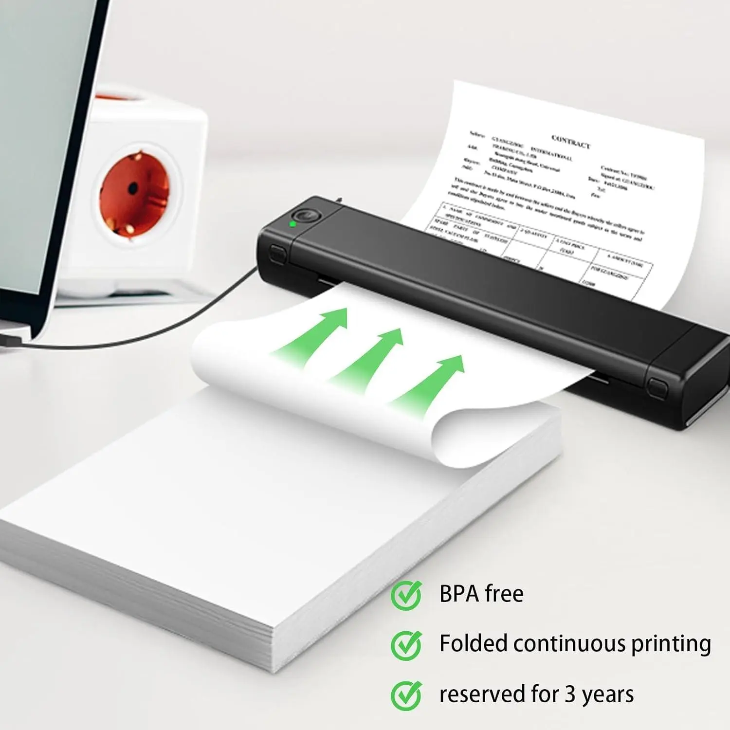Thermal Paper, 100-Sheet Quick-Dry Folded 8.5in x 11in US Letter Size for Thermal Printers (Computers & Office Stationery Supplies) a4