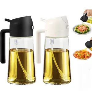 LMMAKE Oil Dispenser Bottle 2 In 1 Oil Sprayer Spray Bottle for Kitchen Cooking BBQ Salad Baking Steak Air Fryer with Convenient Pouring Spout BPA-Free & Safe Dual Dispensing Precision Spray Nozzle