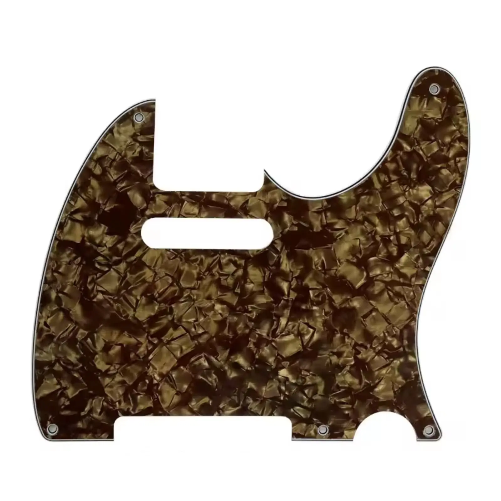 5-Hole 52' Telecaster Pickguard - 4-Ply Brown Pearl
