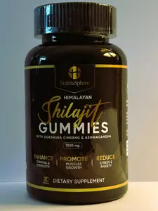 HolistaSphere Himalyan Shilajit Gummies | With Ashwagandha, Gokshura | No added Sugar | 20 Gummies