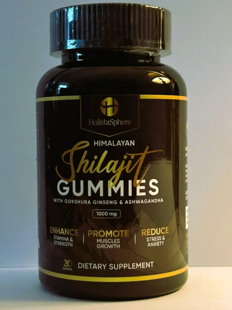 HolistaSphere Himalyan Shilajit Gummies | With Ashwagandha, Gokshura | No added Sugar | 20 Gummies