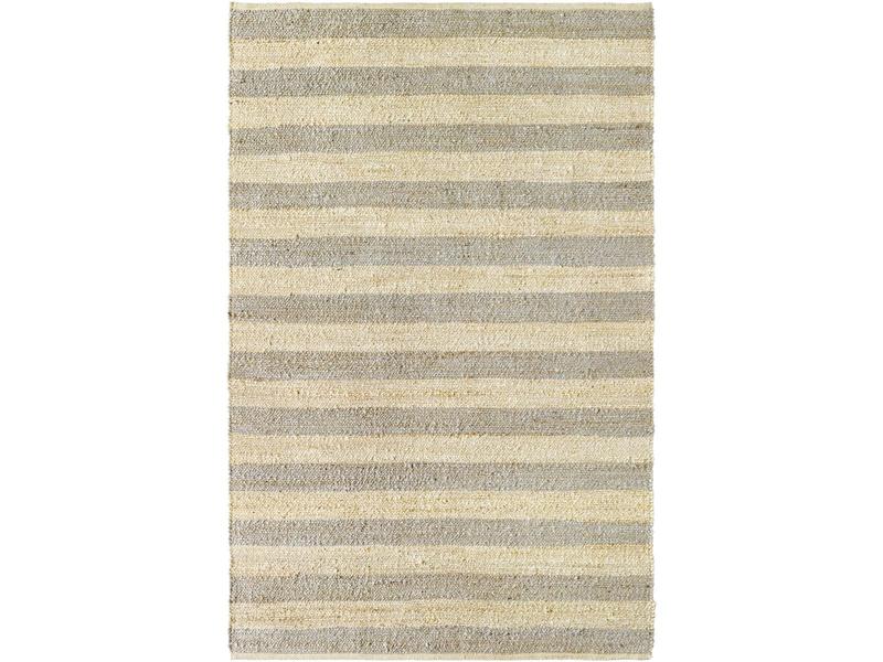 Livabliss ATA2301-2745 Atina Striped No-Pile Home Decor Rug, 100% Handwoven Jute Fiber, 27" x 45" Rectangle, Natural Wheat & Taupe Tones, Durable High-Traffic Indoor Area Rug