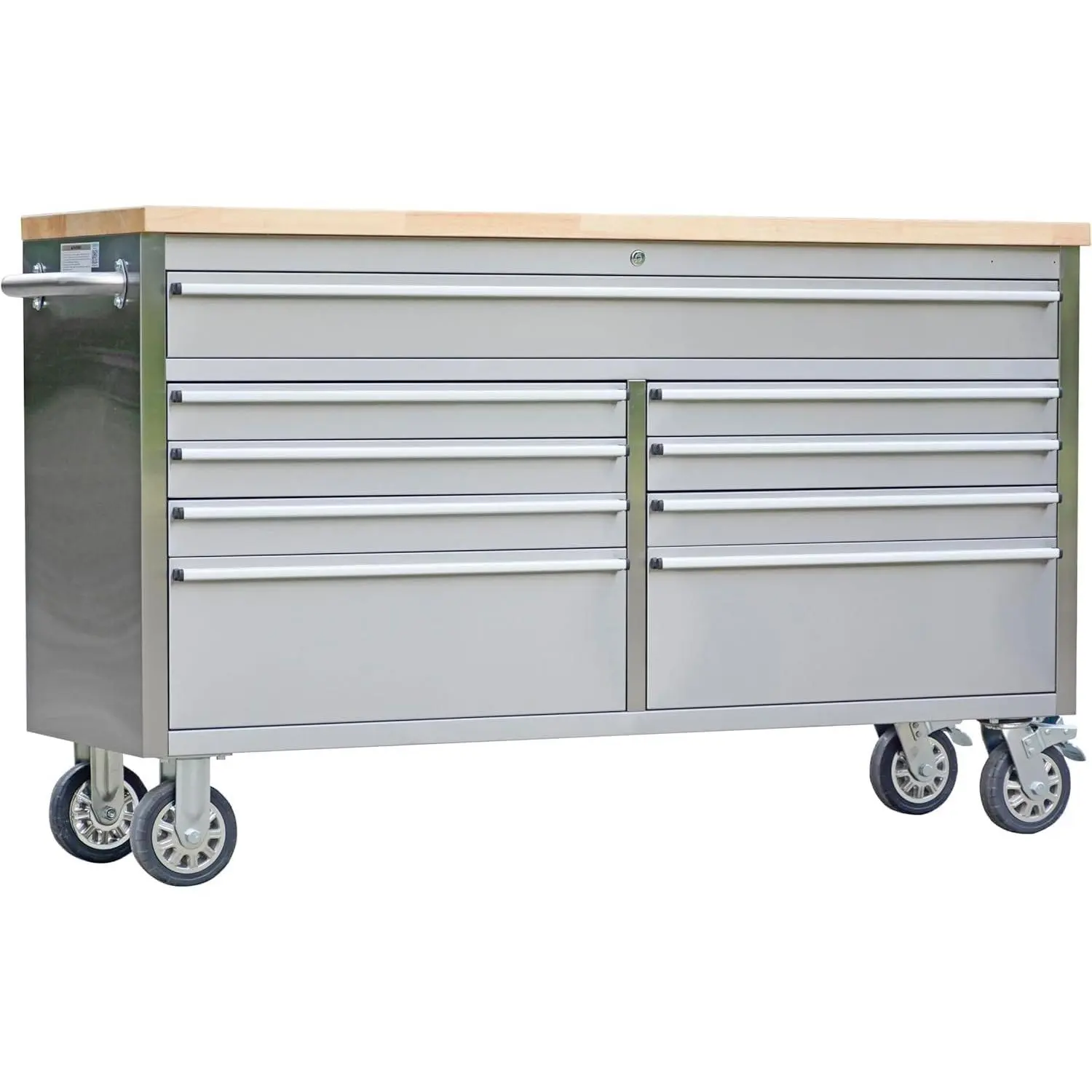 Garvee 61 in Tool Chest, Tool Box Mobile 9 Drawers Storage Rolling Cabinet with Wheels Lock Key Locking System Drawer Liners for Garage Warehouse Repair Shop