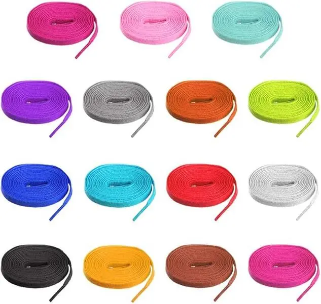 15 Pairs 45" Flat Coloured Athletic Shoe Laces for Sneakers Skate Shoes Boots and Sport Shoes
