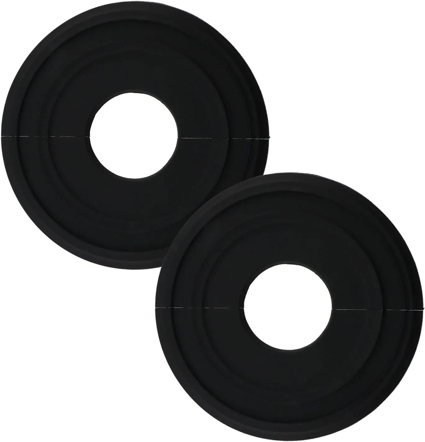 2 Pack Split Ceiling Medallion, 12" OD x 4" ID Ceiling Medallions for Light Fixtures, PU Decorative Crown Molding Trim Lights Ceiling Light Fans (Style A, 12"OD x 4"ID, Black)