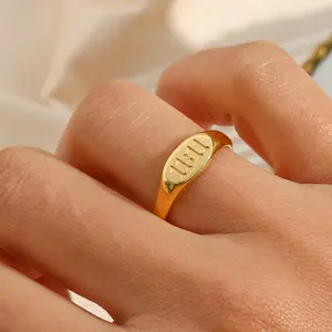 18k Gold 11:11 Signet Ring | Gold Angel Number 1111 Ring | Make A Wish | Lucky Number | Gift for Her | Best Friend Gift