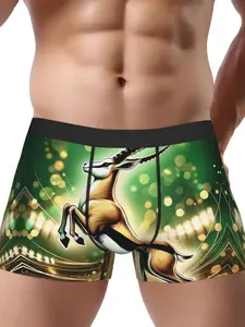 South Africa Green Antelope Rugby Underwear Polyester Briefs Underpants