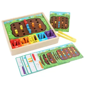 Wooden Bug Catching & Sorting Matching Game, Fine Motor Skill Toy for Boys Girls, Parent-Child Interactive Tabletop Game, Hand-Eye Coordination Color Classification Educational Toy, Learning Tool