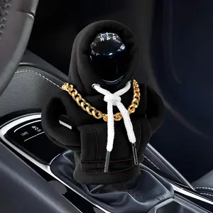 Funny Universal Gear Shift Knob Cover Hoodie Car Decor Automotive Interior Accessories for Gift Black