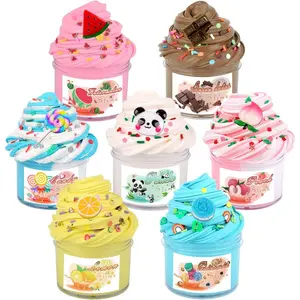 Scented Slime Kit with 7 Pack Butter Slimes,Dual Colored Pink Slime Watermelon Charms,Super Soft and Non-Sticky, Stress Relief Toy Party Favors Birthday Gifts for Girls,Ages 4-12 - Party Favors.