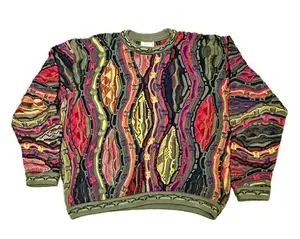 Vintage COOGI Australia Multicolor Textured 3D Chunky Knit Sweater Large