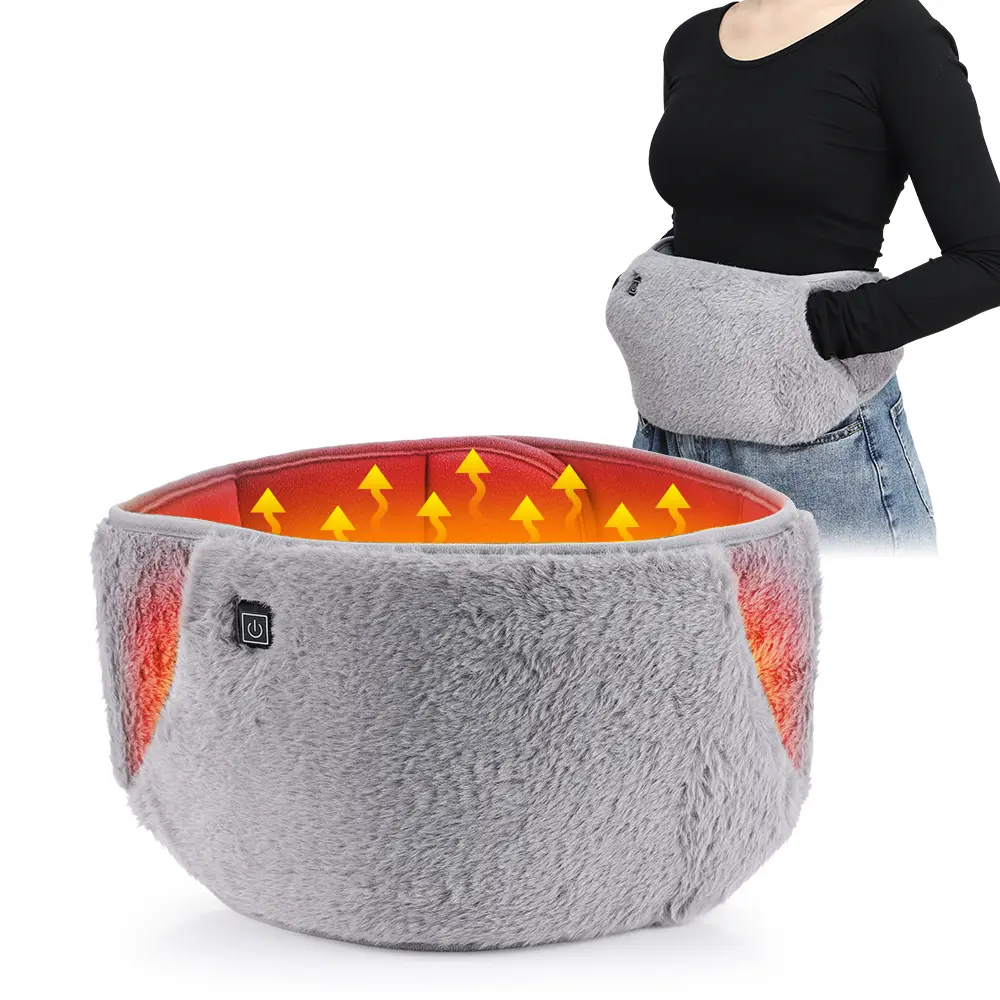Portable Warming Heating Belt, USB Electric Waist Warmer, Hand Warmer, Wearable Heating Pad, Travel Heating Pad, 3-speed temperature control, fast heating, machine washable, Crystal velvet, graphene, with USB cable (without mobile power)