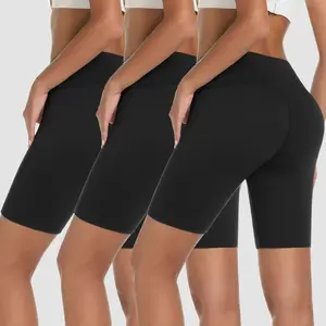 VILIGO 3-Pack 8" Biker Shorts for Women – High-Waisted Yoga Shorts with Tummy Control, Hidden Pocket, Stretchy & Soft, 75% Nylon, 25% Spandex, Perfect for Workout & Casual Wear