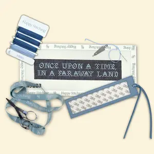 Happy Stitching - Faraway Land Needlepoint Bookmark Kit - DIY Bookmark Craft Kit - Fantasy Gifts for Book Lovers - Self Finishing Needlepoint Bookmark