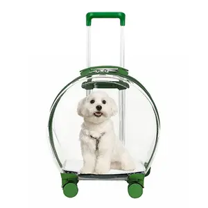 Transparent Pet Trolley Case, Breathable Cat Carrier Bag, Portable Large-Capacity Multifunctional Outdoor Travel Bag for Cats and Pets