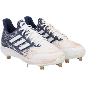Anthony Volpe New York Yankees Game-Used White and Navy Adidas Cleats vs. Atlanta Braves on June 23, 2024 - Fanatics Authentic Certified