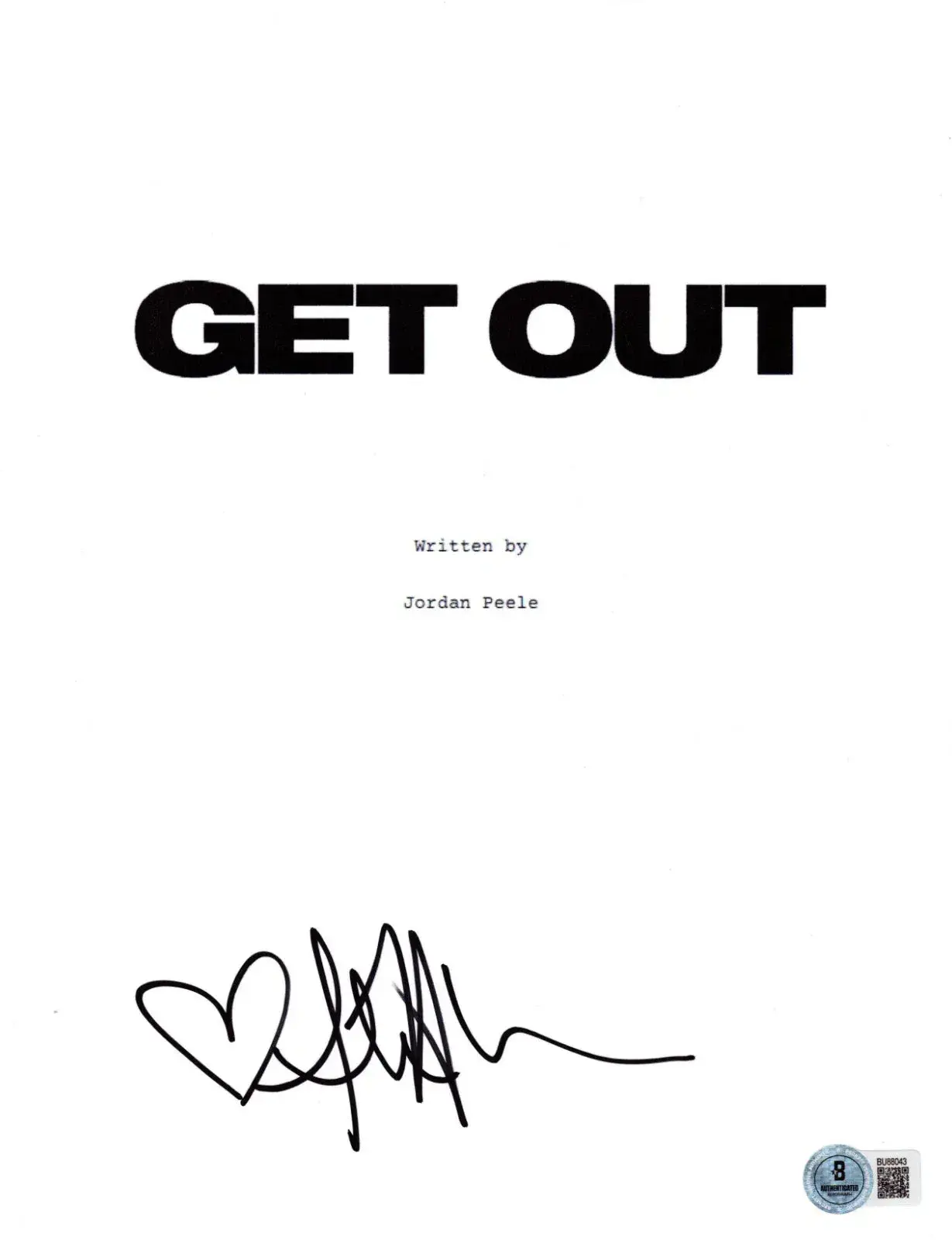 Allison Williams Authentic Autographed Get Out Script