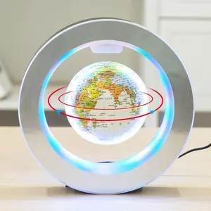 Floating Globe 4inch Rotating Magnetic Mysteriously Suspended In Air World Map Home Decoration Crafts Fashion Holiday Gifts (White)
