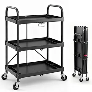 85-188 Pack-N-Roll Folding Collapsible Service Cart, 150LB Capacity, Black 85-188 Pack-N-Roll Folding Collapsible Service Cart, 150LB Capacity, Black