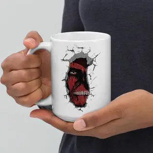 [SALE UP TO 50% + FREE SHIP] Attack on Titan White Glossy Mug – Anime Manga Coffee Cup, Otaku Gift for Anime Fans