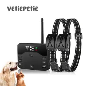 VetiePetie Wireless Electric Fence for Dogs, IP65 Waterproof, 2-in-1 Electronic Dog Fence & Remote Training Collar for Small to Large Pets safe shock behavior aid