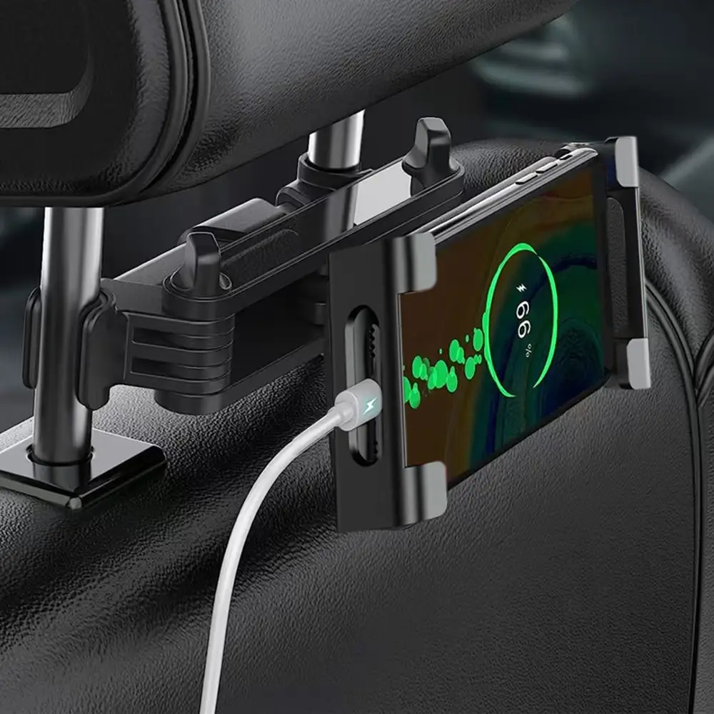 Car Headrest Tablet Mount, 1 Count Adjustable Car Headrest Phone Holder, Car Phone Hanging Rack, Car Interior Accessories