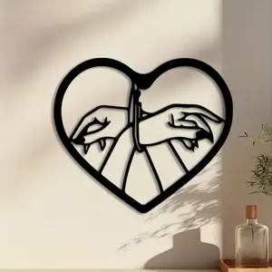 1pc Heart Metal Wall Art, Heart Statue Mural, Perfect for Bedroom, Patio, Entryway Decor, Valentine's Day Decor, Ideal Gift for Couples