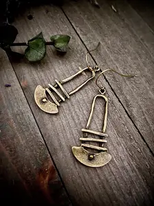 Rustic Bronze Dangle Earrings