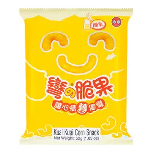 KWAN Taiwan Condensed Milk Flavored Corn Sticks 52g - Crispy Childhood Snack, Nostalgic Treat