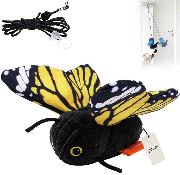 Automatic Butterfly Cat Toy for Indoor Cats, Interactive Flapping Butterfly with Realistic Wing Movement, Motion Activated Pet Toy to Keep Cats Active, Reduce Boredom and Encourage Exercise, Rechargeable Cat Entertainment Toy for Kittens