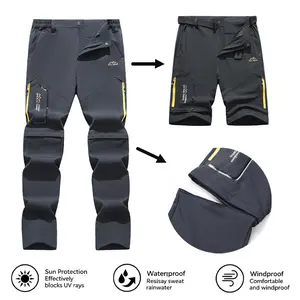 Men's Convertible Hiking Pants Waterproof Windproof UV Sun Protection Zip Off Detachable Legs Quick Dry Multi Zipper Cargo Pockets Outdoor Trousers for Camping Fishing All Seasons activity style fashion s