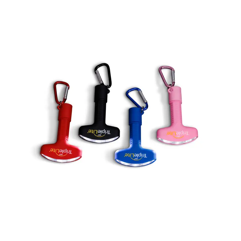 TripleLite TL050 4-Pack Bundle, Patented 180-degree keychain flashlight with carabiner